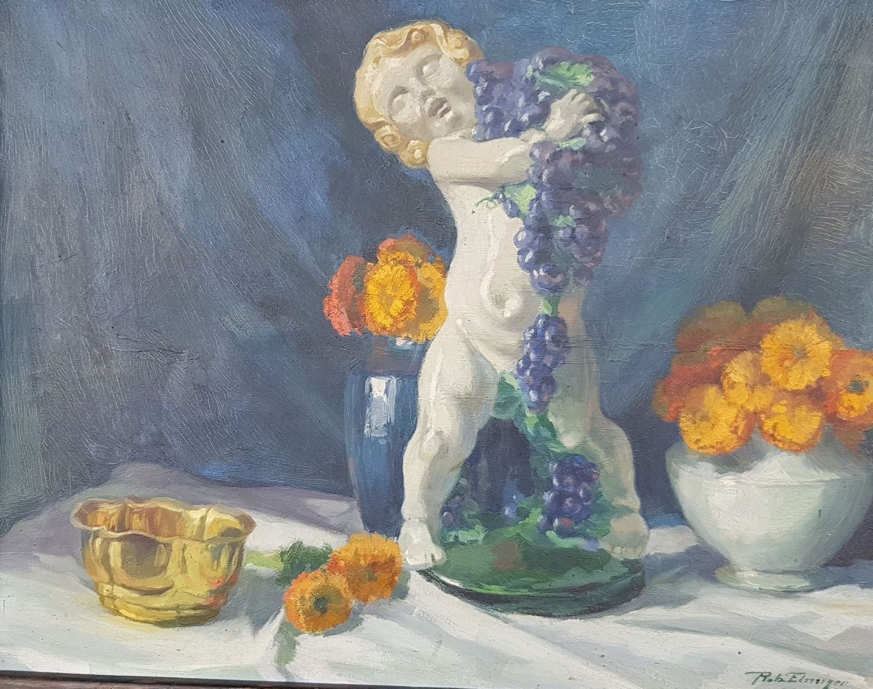 Catenine: Nature morte avec Putti de M. Powolny – Usato da Lausanne venduto da leneko 1