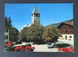 AK Klosters Dorfplatz mit ref Kirche
