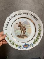 Assiette sous officiers Genève Teller Armee Guillaume Tell