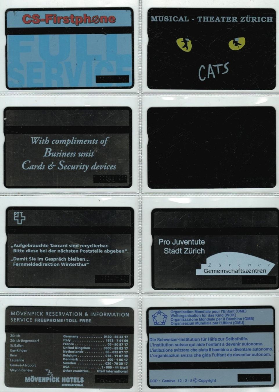 Schede telefoniche: 8 Taxcards – Usato da Zürich venduto da Tolima194 1