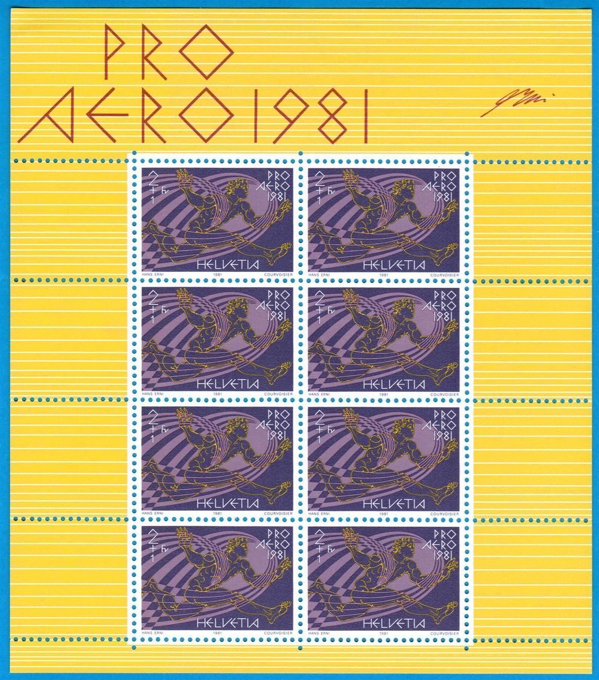 Tous les timbres: 1981  Pro Aero  Kleinbogen   postfrisch  Frankatur – Neuf (Voir description) à Mellingen par Ginger