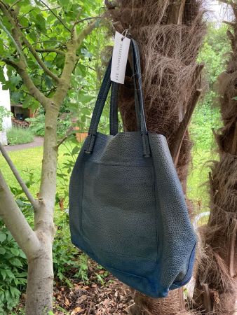 Numero 10 Ledertasche blau mit Pochette / handmade in Italy