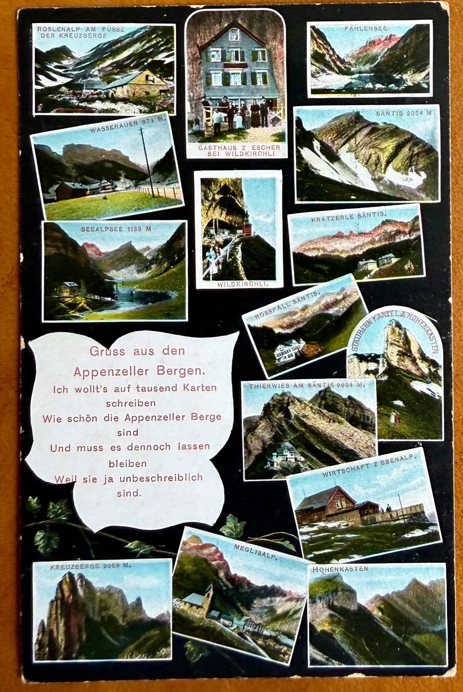 Cartoline postali: Gruss Appenzeller Bergen - Multivues 1913 – Usato da Lutry venduto da Ediego