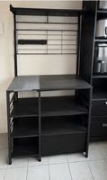 Küchenregal mit Arbeitsfläche Metall, Holz,schwarz