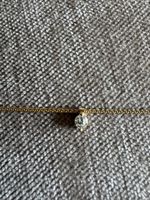 Kette mit Solitär Diamant Anhänger 750 Gelbgol