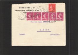 Beleg Frankreich - Aadorf ( Schweiz) , 4.X.1927