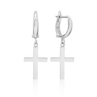 Ohrringe Ohrhänger 925 Silber Kreuz klein fein unisex