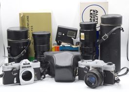 Kit Vintage 2x Cosina Hi-Lite + 3x obiettivi e flash