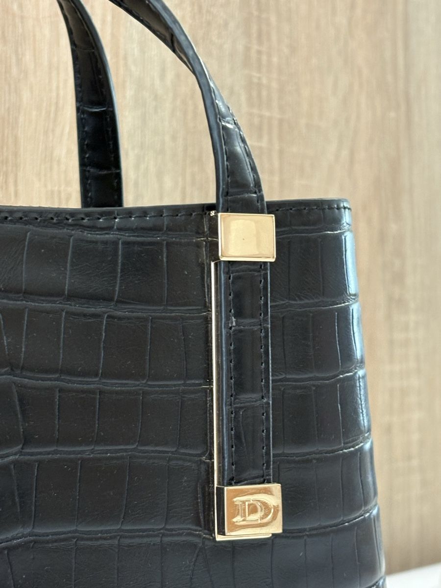 Dune London Borse da donna: Sac à main Dune noir aspect croco – Nuovo (secondo la descrizione) da Delémont venduto da vlc_03 1