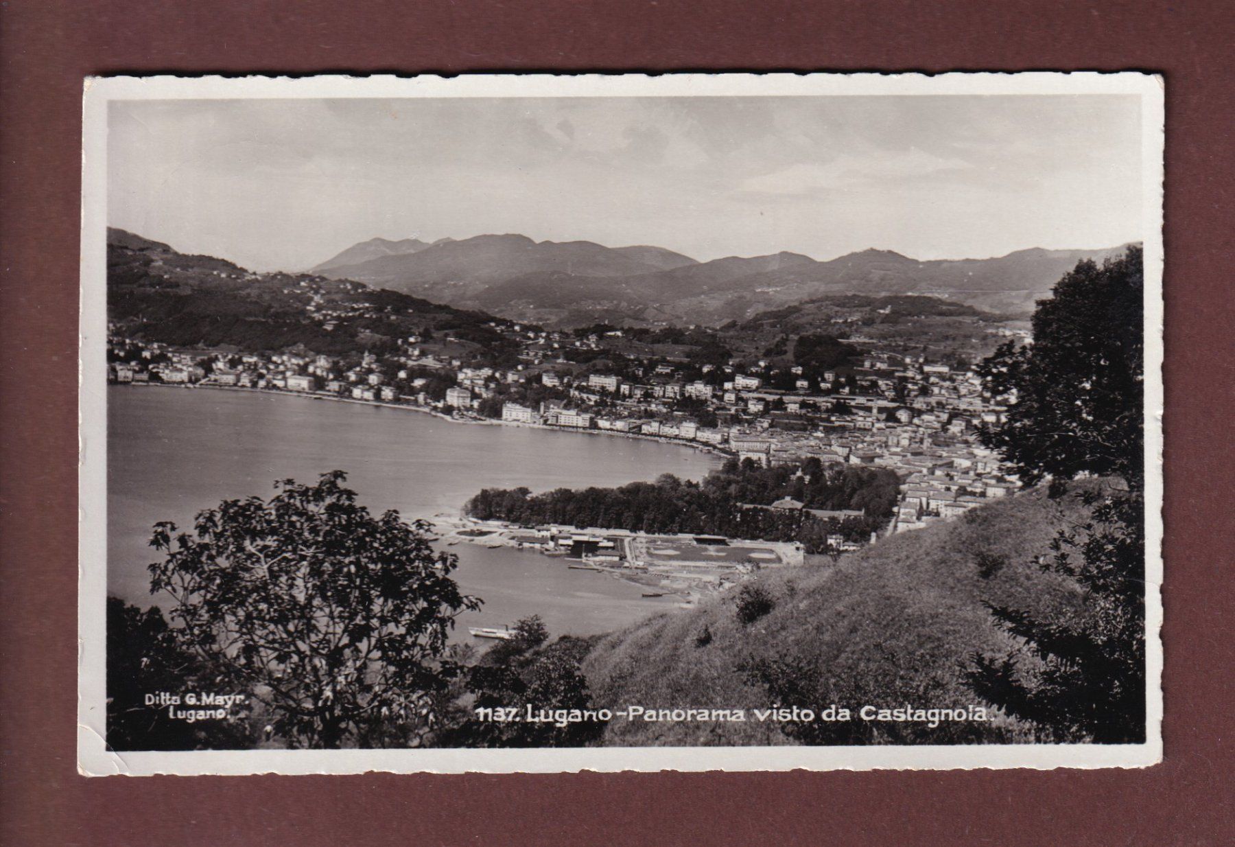 Cartes postales: LUGANO visto da Castagnola - 1938 – D'occasion à Pully par nicecards