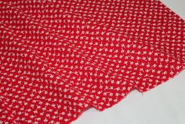 ***AUSVERKAUF*** Stoff Baumwolle rot/weiss Blümchen
