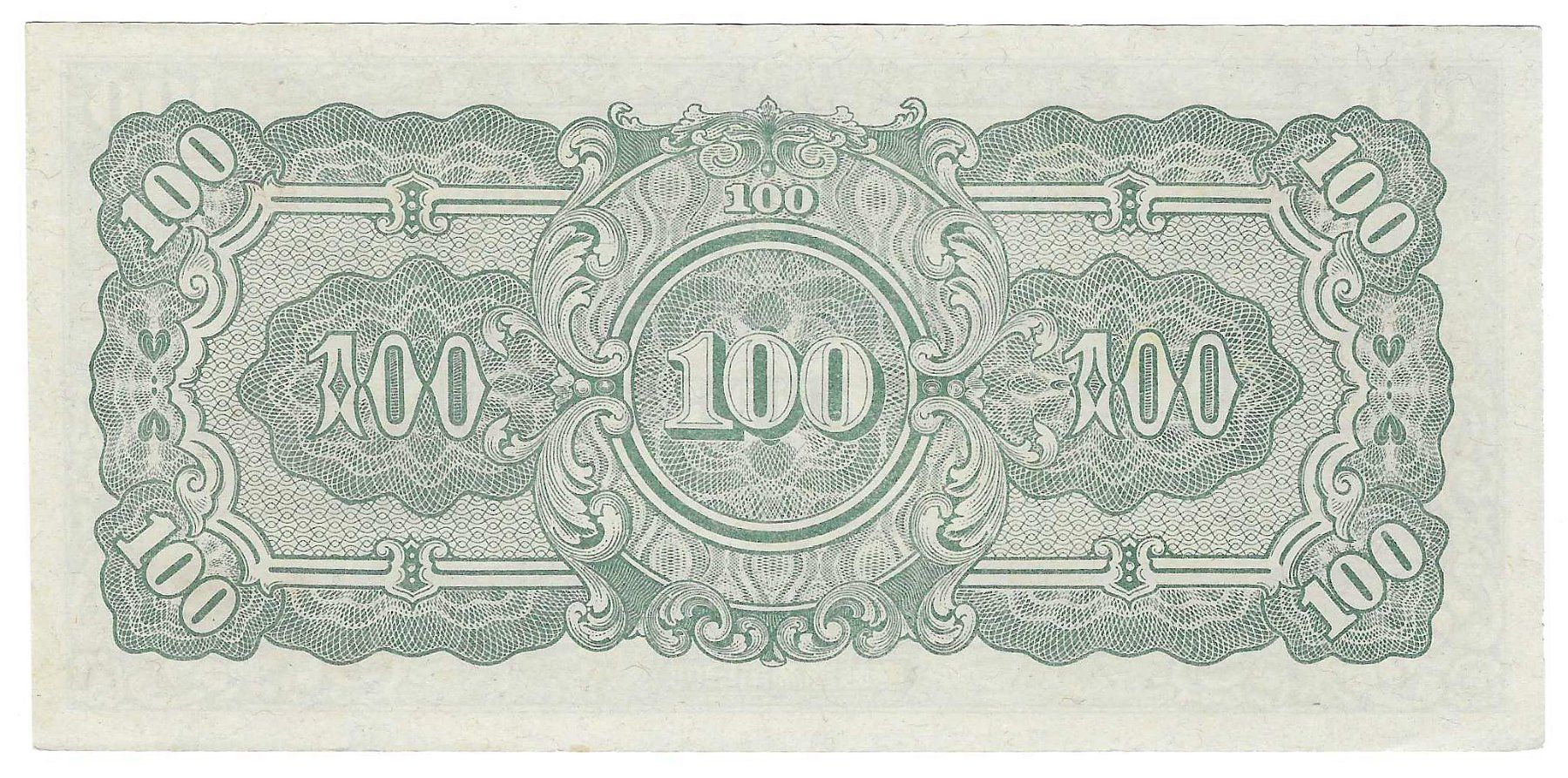 Banknoten: 100 Rupees Japanese Government 1944 – Gebraucht aus Tavannes von Zitume 1