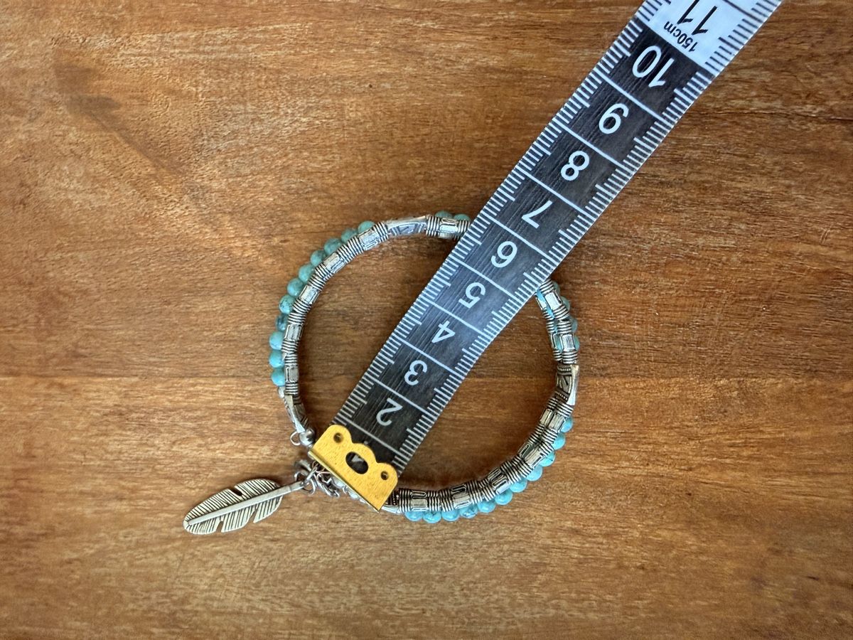 Bracciali & Braccialetti: Türkis Armband mit Federschmuck – Usato da Rorschacherberg venduto da galylea 2