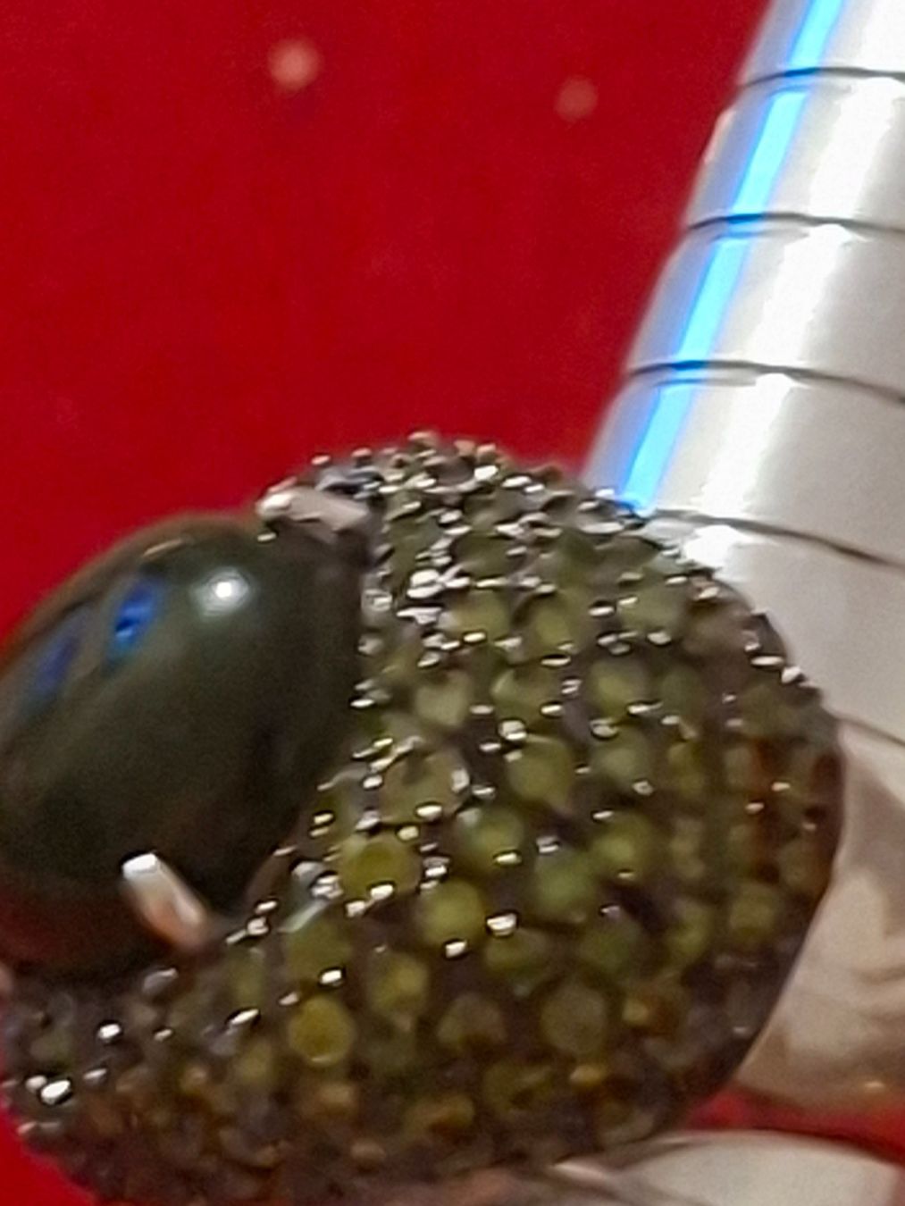 Anelli: Extravaganter Ring mit grosse Olivgrüne Stein, Grösse 57 – Usato da Schaffhausen venduto da meteor7 6