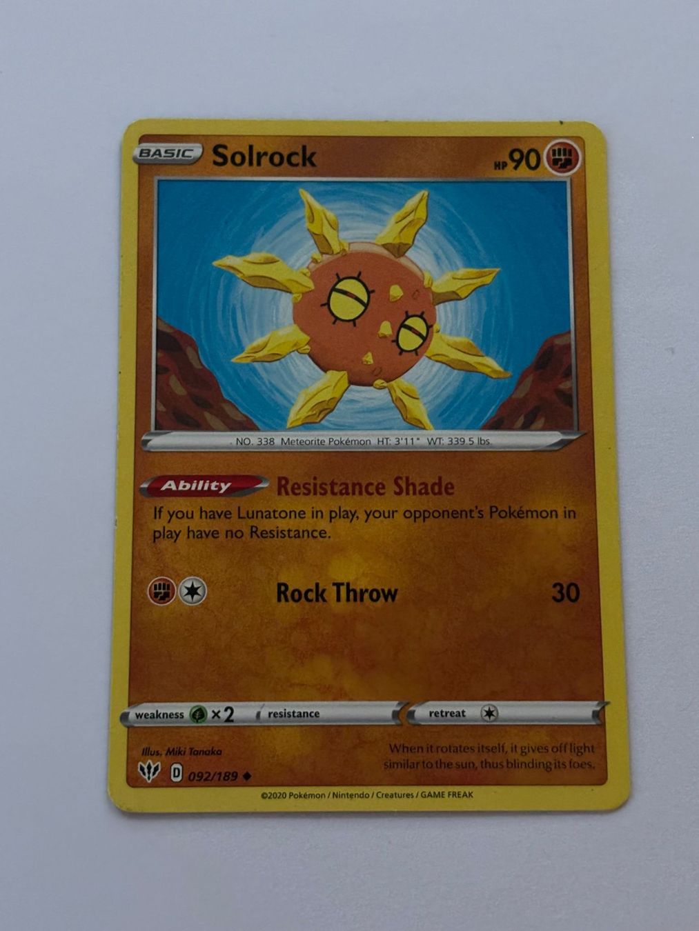 Pokémon Carte collezionabili: Pokemon-Karte Solrock 092/189 – Usato da Herisau venduto da Seyashop1