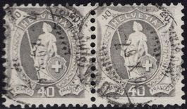 40 Rp. Stehende Helvetia im Paar (weisses Papier) SBK 600.00