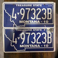 🇺🇸 2x Paar U.S. Autoschild, Montana 4-97323B - ORIGINAL 