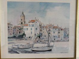 Aquarelle port st trophez 