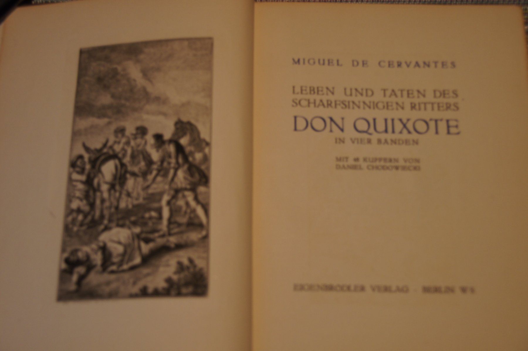 Libri: Cervantes Don Quixote Eigenbrödler Verlag ca 1920 in 4 Bd. – Usato da Zürich venduto da wilden 1