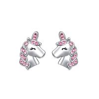 Ohrringe Einhörner Rosa Mädchen Frauen Geschenk Zirkonia Ohr