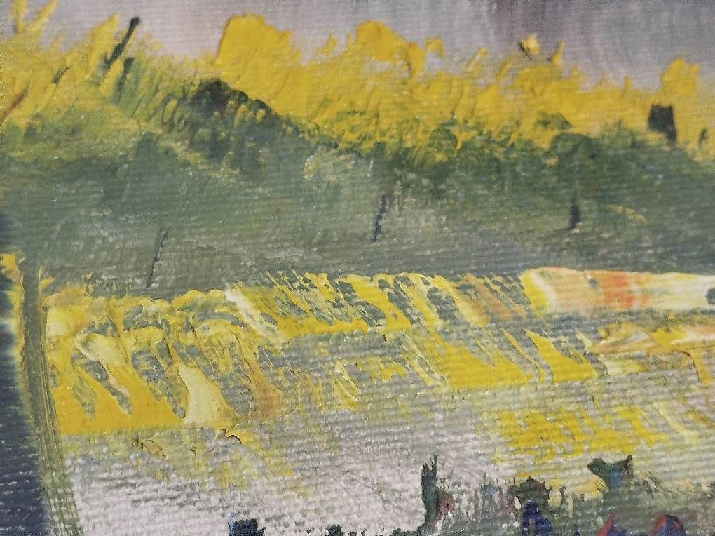 Gemälde: Expressionistische Bunte  Landschaftsmalerei  – Gebraucht aus Rupperswil von Viland_Dann 1