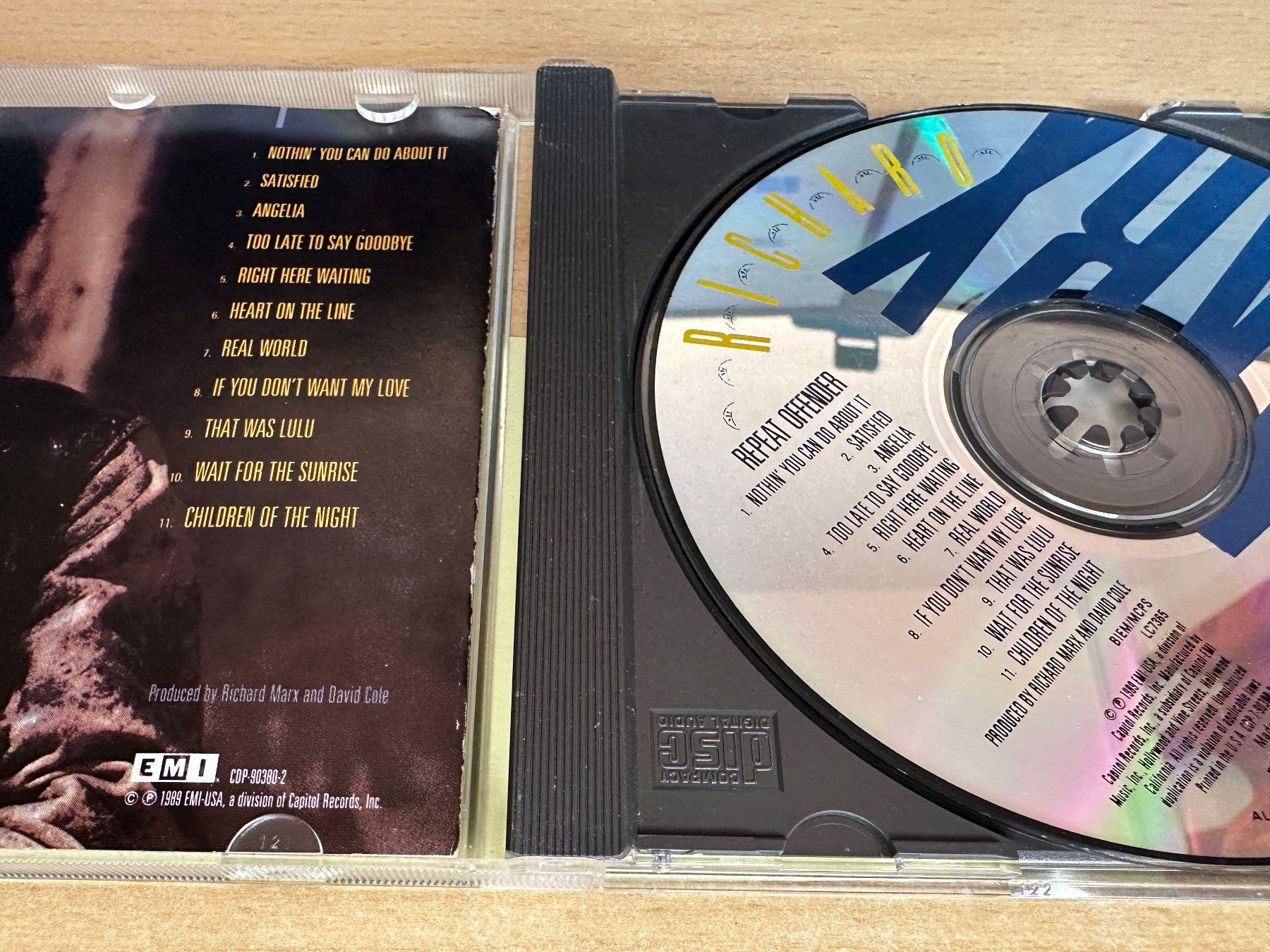 CD: Richard Marx – Repeat Offender – Usato da Rikon im Tösstal venduto da Alpenmutz 2