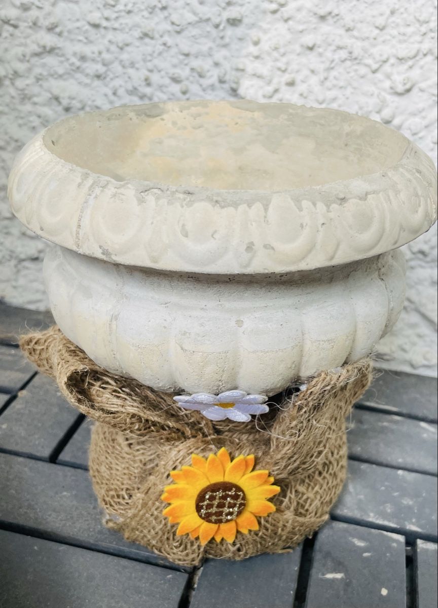 Pots de fleurs: Blumentopf mit Jute und Blumen Deko Neu – Neuf avec emballage d'origine à Au ZH par Jaggy4 1