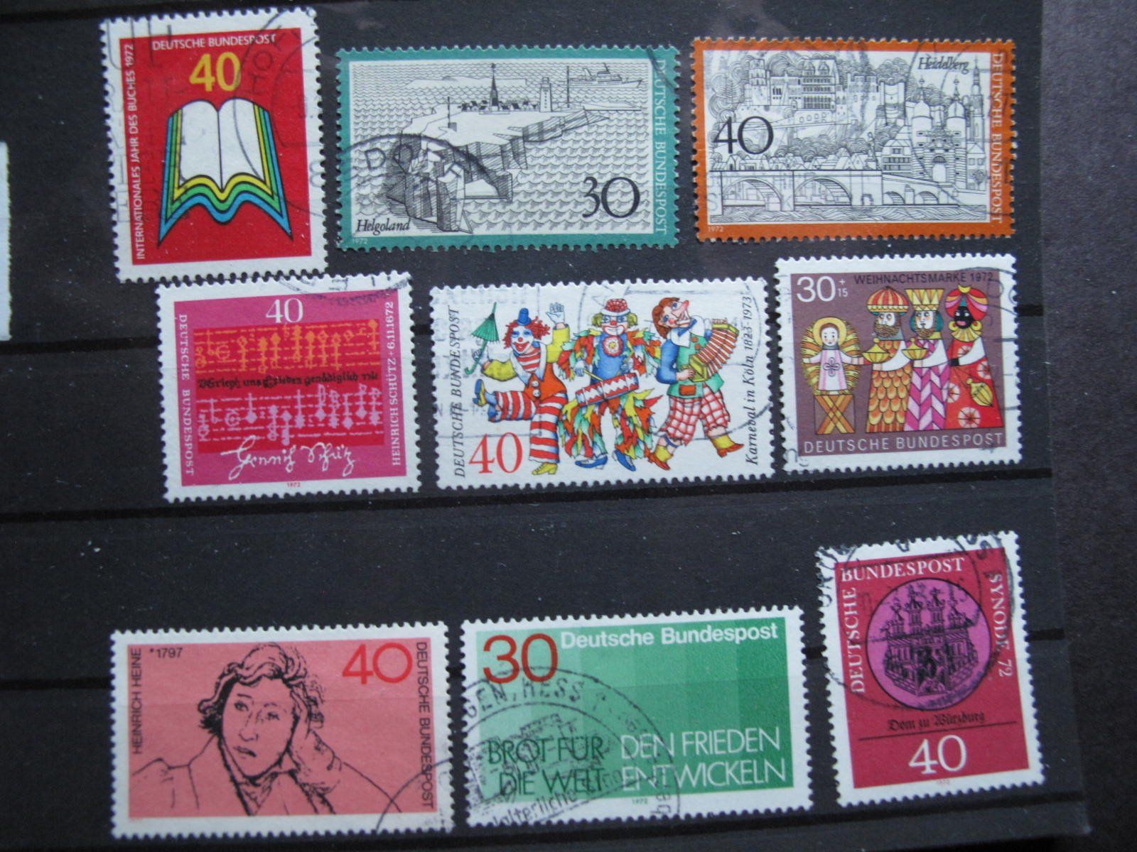 Tutti i francobolli: BRD 1972 Jahr des buches / Synode gest – Usato da Wil SG venduto da fva01