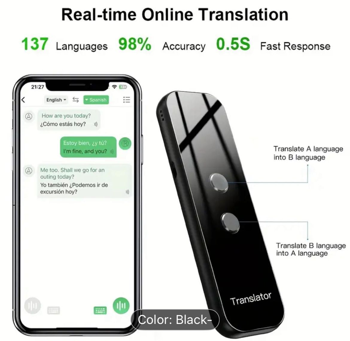 Registratori: Portable 137-Language Bluetooth Translator Device – Nuovo e nell'imballaggio originale da Bülach venduto da figop 1
