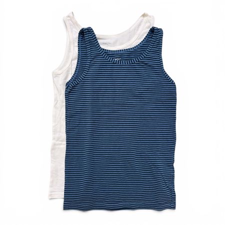 Manor Kids Tank Tops 2-Pack Size 158/164 Blue Striped/White