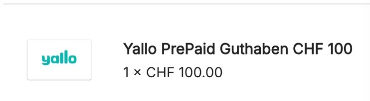 Buoni: Yallo prepaid voucher 100CHF – Nuovo e nell'imballaggio originale da Zürich venduto da 496_kq99