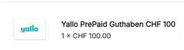 Yallo prepaid voucher 100CHF