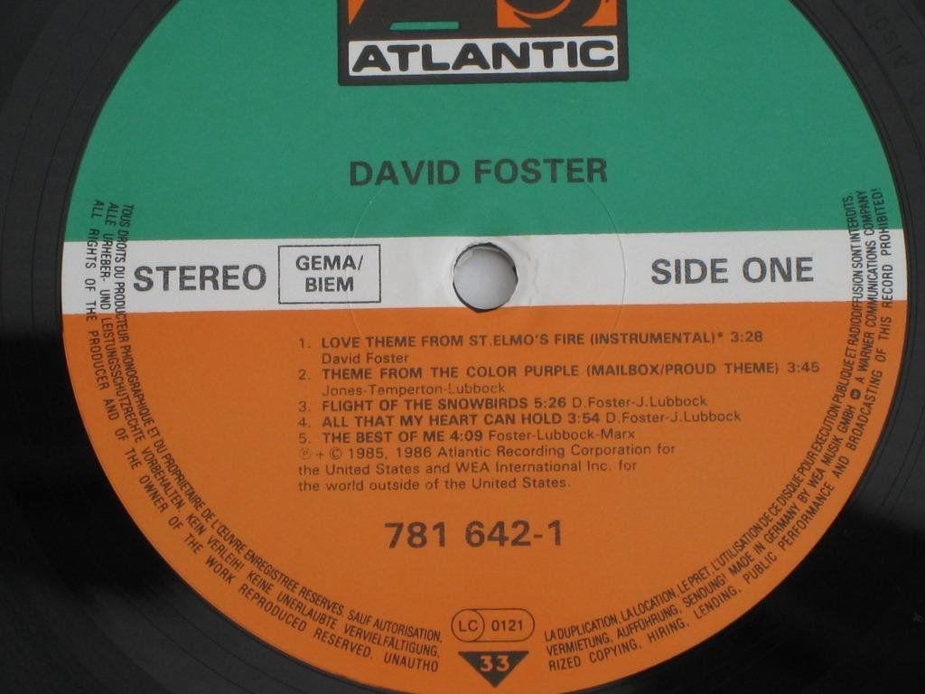 Vinyles: LP - DAVID FOSTER – D'occasion à Steckborn par Quo7 1