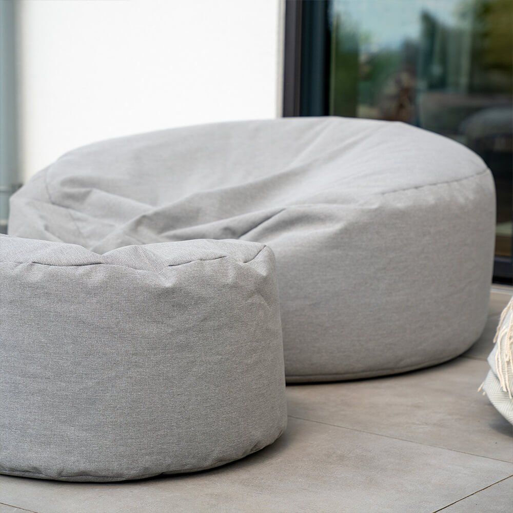 Poltrone: XXL Sitzsack mit Hocker MAGGY - Hellgrau – Nuovo e nell'imballaggio originale da Wallenwil venduto da toesstal-vertrieb 3