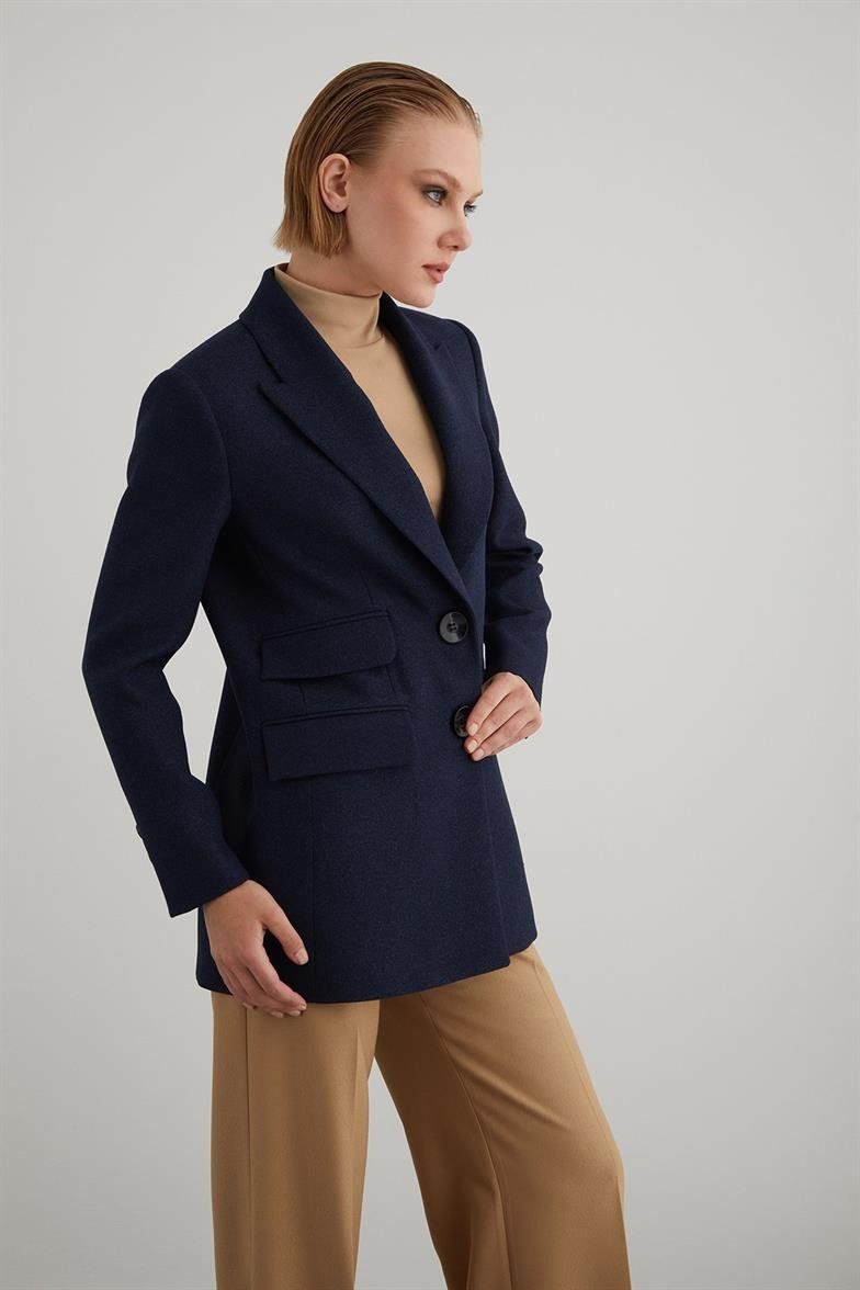 Giacche: Eleganter Long Damen Blazer - Dunkelblau – Nuovo e nell'imballaggio originale da Schmiedrued venduto da visagistinalisha 1