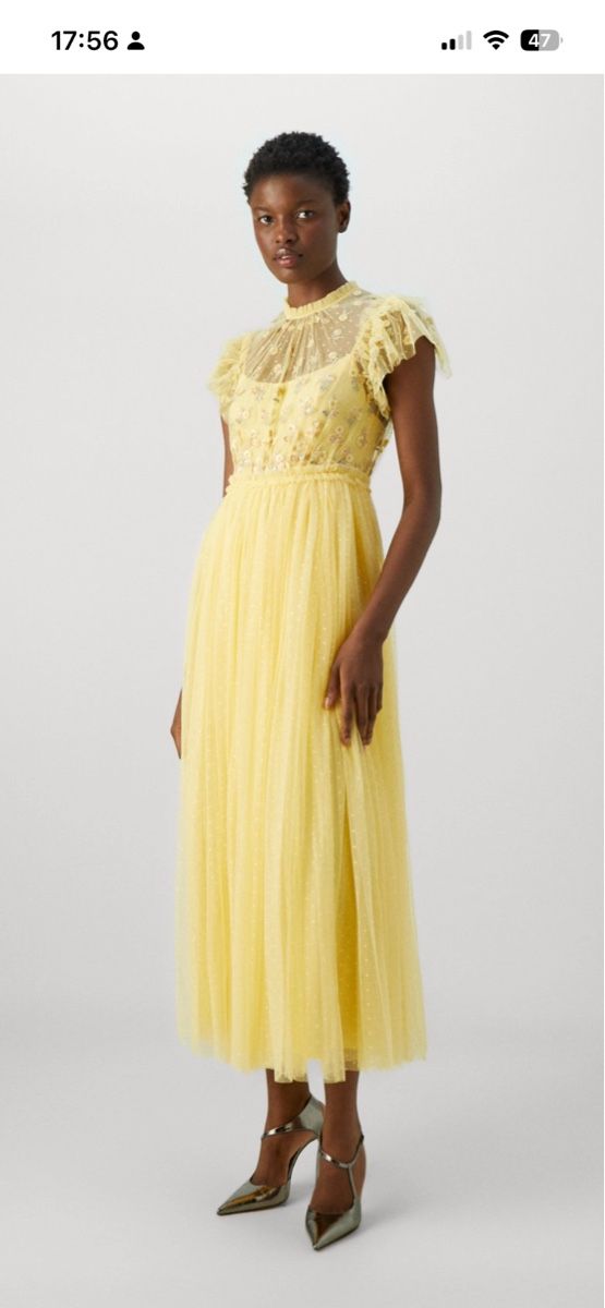 Vestiti: Needle and Thread Rococo Bodice Ankle Dress in Yellow – Usato da Zürich venduto da amtoni7 2