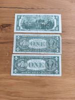 USA Banknoten 2 Dollar und 1 Dollar