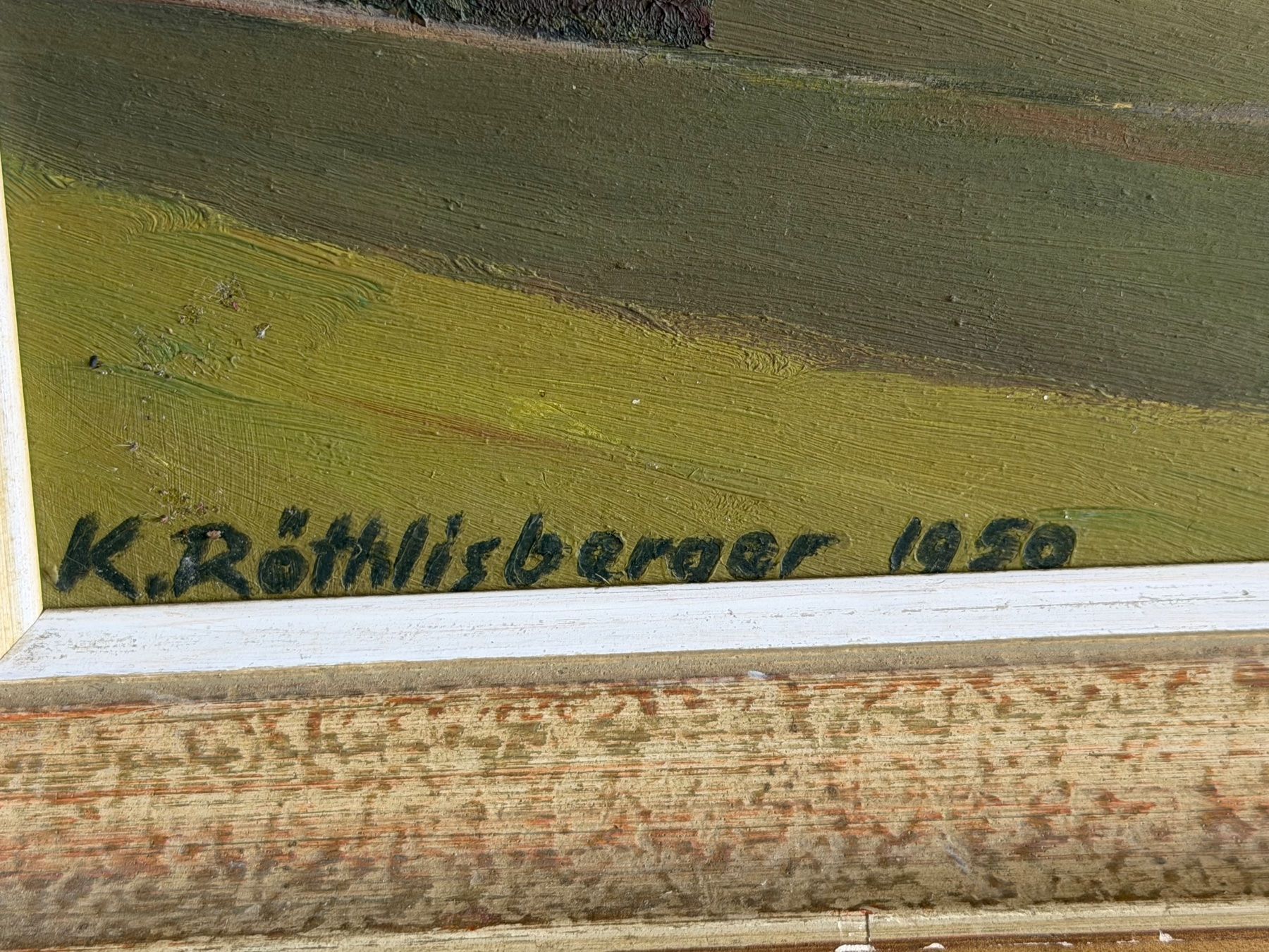 Dipinti: K. Röthlisberger 1950 Schloss Herbstlandschaft ÖlGemälde – Usato da Basel venduto da PAUL_ART 4