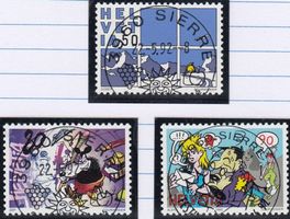 823-825 mit FD-Orts-Vollstempel 22.5.92, 3960 Sierre