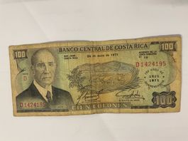 Costa Rica 100 colones 1971, 150 años independencia