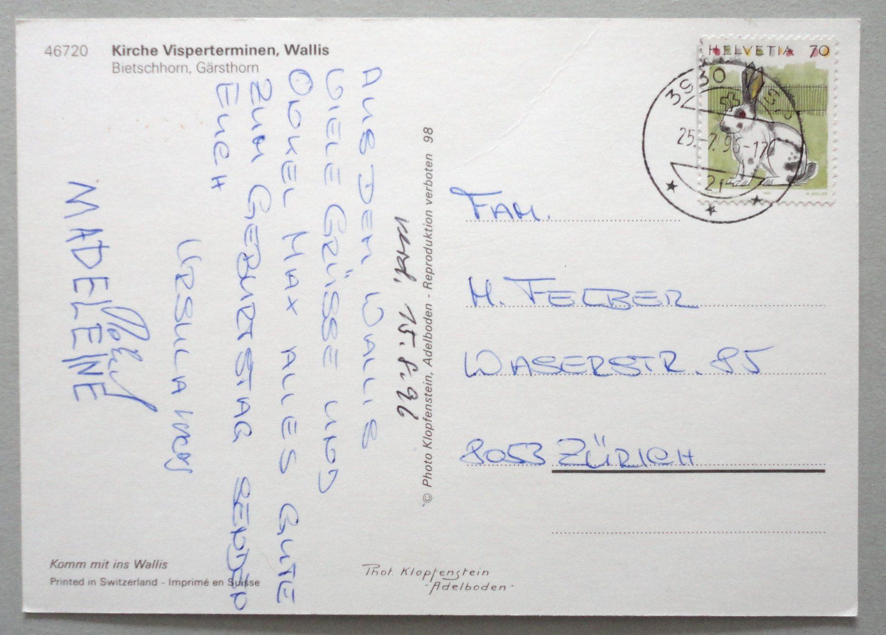 Cartoline postali: Kirche Visperterminen – Usato da Fétigny venduto da Billy2miny 1