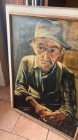 Grand Portrait homme signé BRUNI 1976 Gemälde Porträt