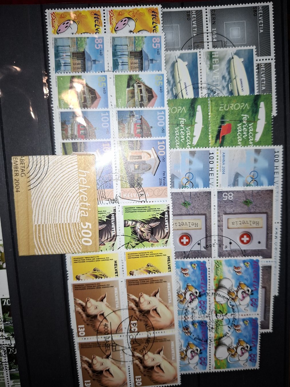 Alle Briefmarken: 4 er Blocks 2002 - 2004 – Gebraucht aus Balgach von SIMEON27 5