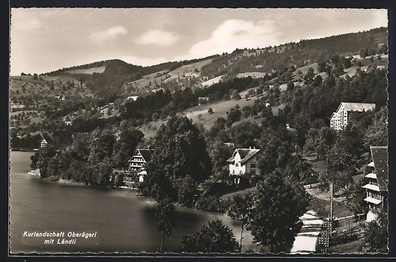 Cartoline postali: Oberägeri, Kulturlandschaft mit Ländli – Usato da Berlin venduto da bartko-reher