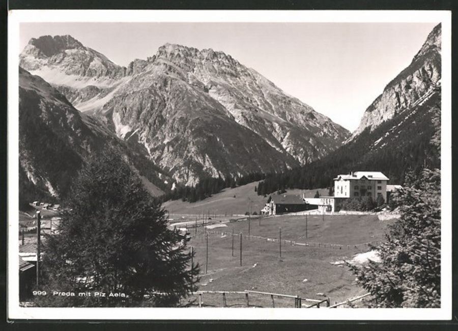 Cartoline postali: Preda, Piz Aela, gelaufen 1949 – Usato da Frauenfeld venduto da POML