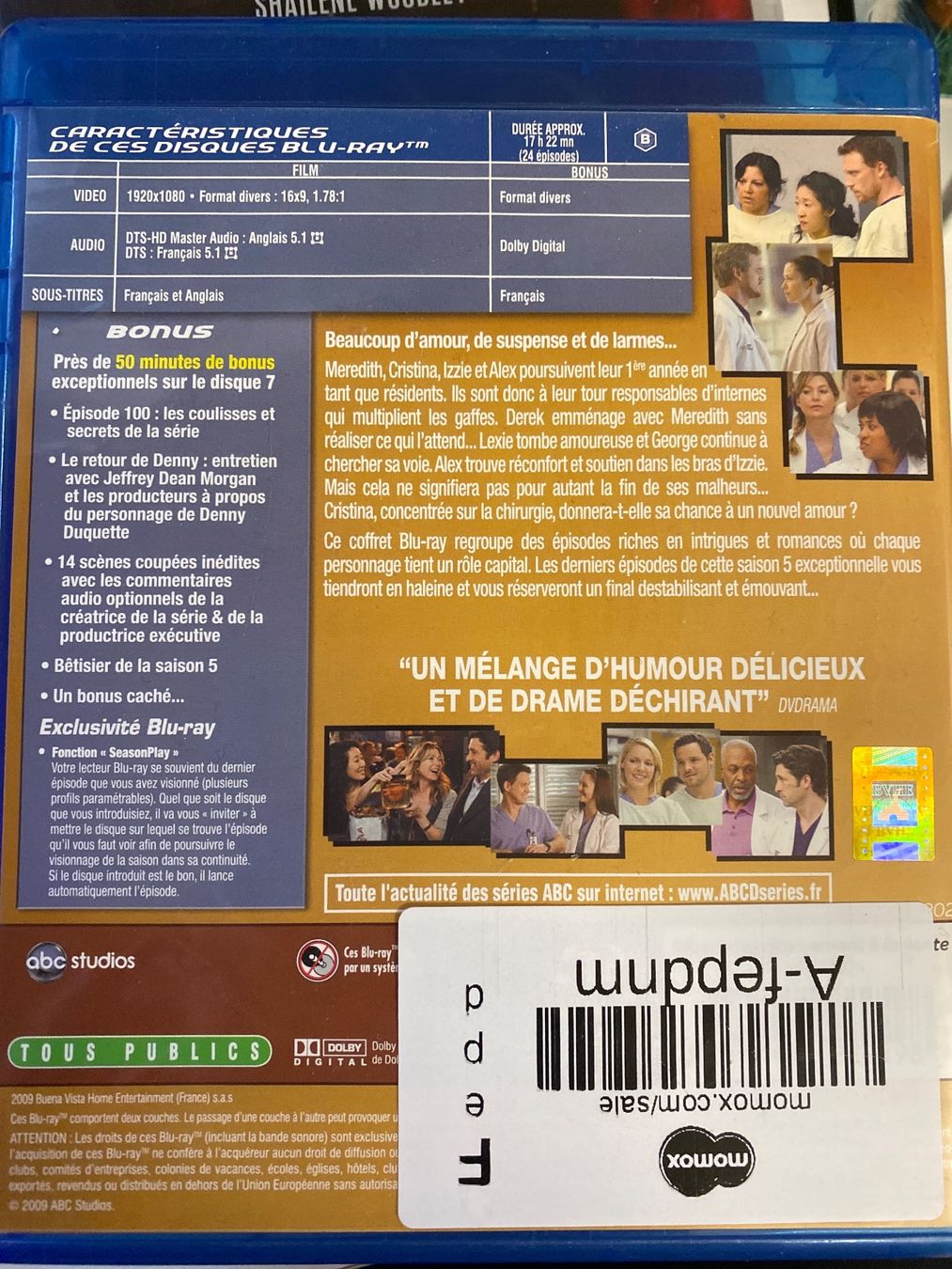 Alle DVDs: Grey's Anatomy - L'intégrale saison 5 - Blu-ray – Gebraucht aus Le Brassus von cinema13 1