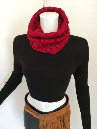 🤩HANDGESTRICKTER SCHLAUCH-SCHAL ROT NEUWERTIG & MISSONI P.