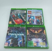 4x Xbox One Screamride, LEGO HP, Crackdown 3, Dungeons 3 NEU