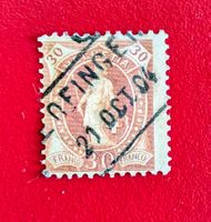 STEHENDE HELVETIA 68E FAHRPOST STEMPEL ZOFINGEN AARGAU 1904