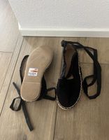Schwarze Espadrille-Sandalen, Grösse 36